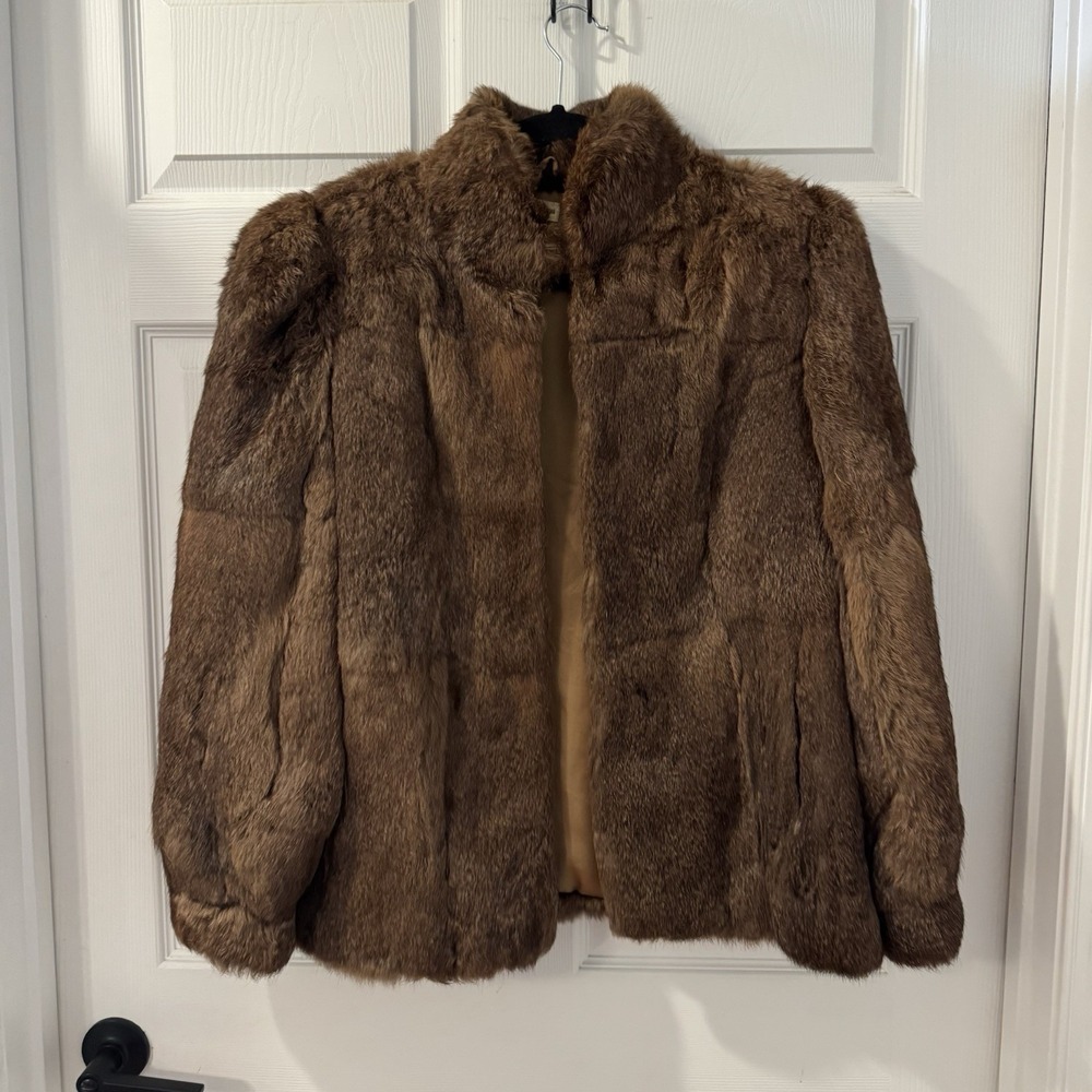 Vintage Real Rabbit Fur Women's Coat Made In Hong Kong Size Medium Super Soft